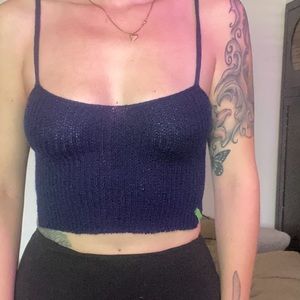 Custom hand knit crop top